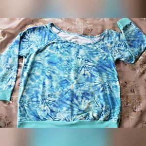 Torrid tie dye off shoulder sweat shirt sz 2
